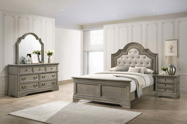 Manchester Bedroom Set with Upholstered Arched Headboard Wheat image