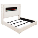 Tisdall 67-inch Upholstered Fireplace Bed Cream