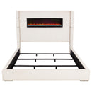 Tisdall 67-inch Upholstered Fireplace Bed Cream