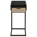 Amherst 1-drawer Radio Weave Cane Metal Side Table