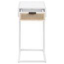 Amherst 1-drawer Radio Weave Cane Metal Side Table
