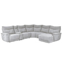 9509MGY6LRPWH5R - (6)6-Piece Modular Power Reclining Sectional with Power Headrests, Right Chaise and USB Port
