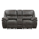 8517GRY-2PW - Power Double Reclining Love Seat with Center Console