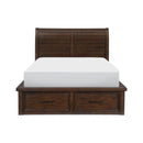 Logandale (4) California King Platform Bed with Footboard Storage