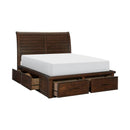 Logandale (4) California King Platform Bed with Footboard Storage