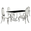 Antoine Rectangular Glass Top Dining Set Chrome
