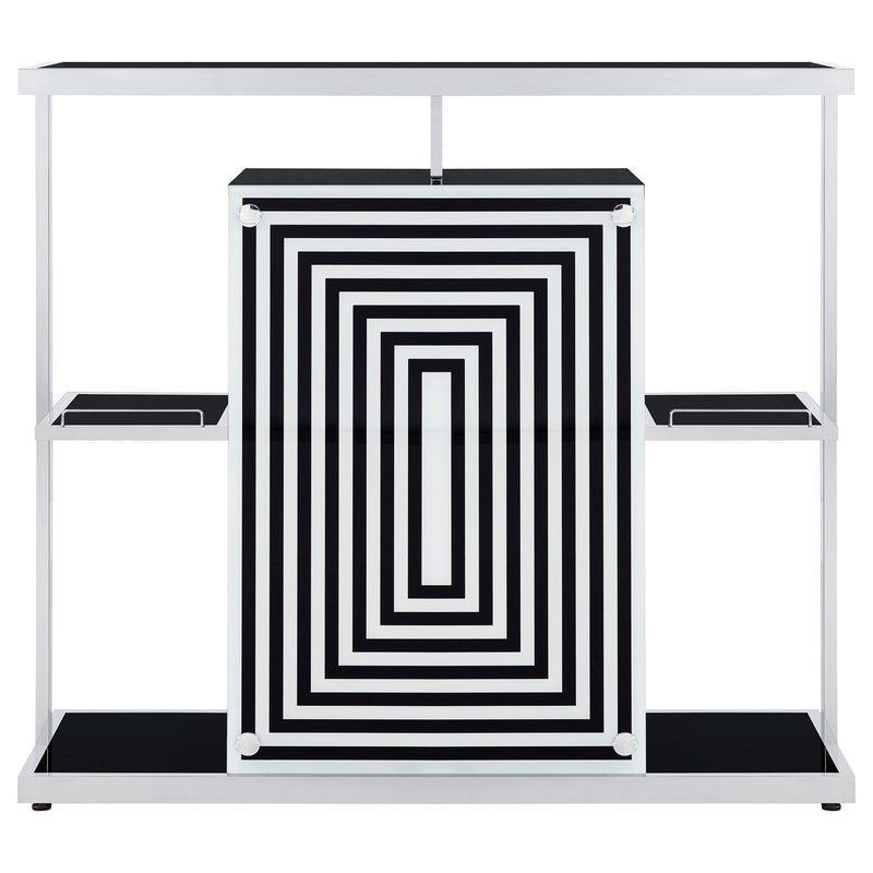 Zinnia 2-tier Glass Shelf Home Bar Wine Cabinet Black