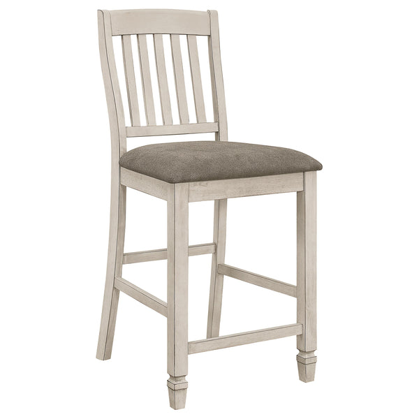 Sarasota Slat Back Counter Height Chairs Grey and Rustic Cream (Set of 2) image