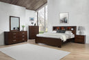 Jessica 4-Piece California King Bedroom Set with Bookcase Headboard Cappuccino