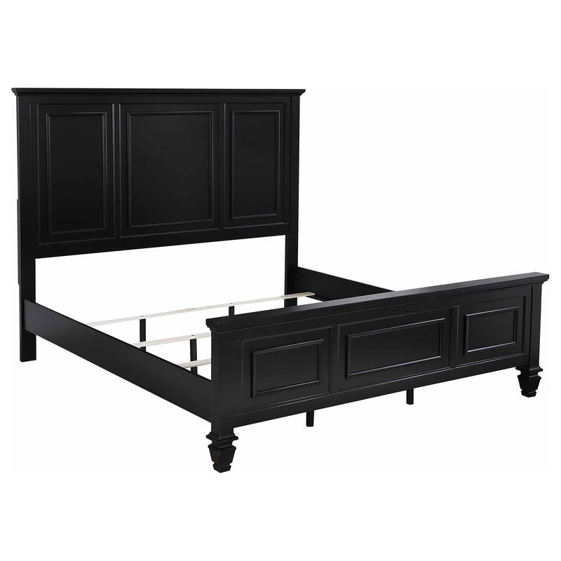 Sandy Beach 63-inch Wood Panel Bed Black