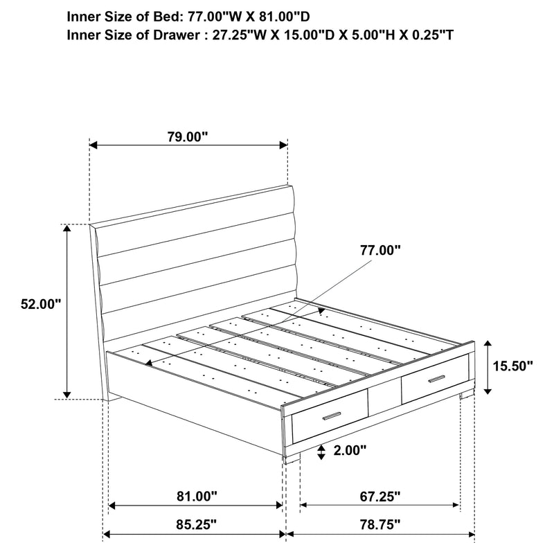 Felicity 5 & 4 Pc E.King, Queen, & Full Bedroom Set