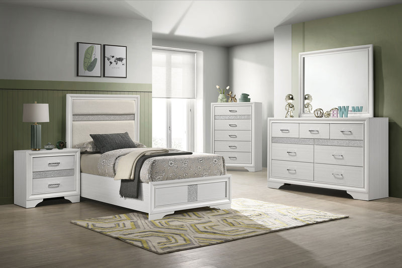 Miranda California King, E.King, Queen, Full, & Twin Bed Black & White