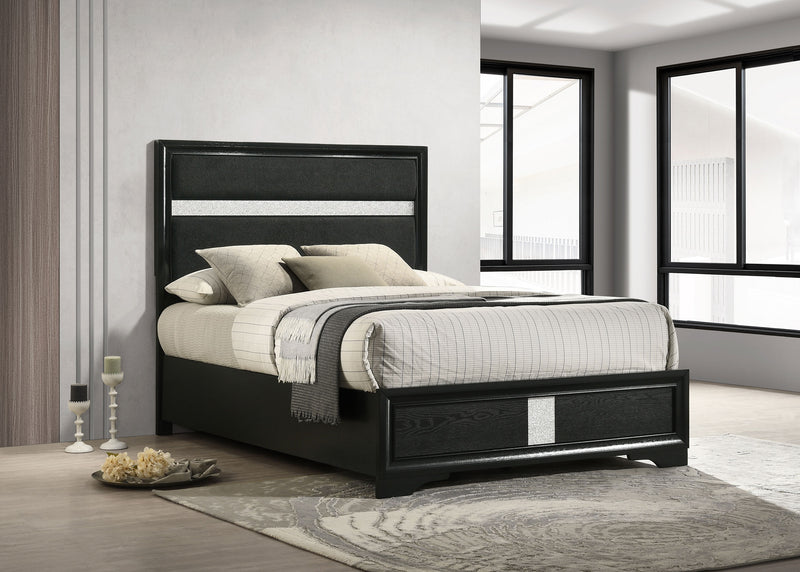 Miranda California King, E.King, Queen, Full, & Twin Bed Black & White