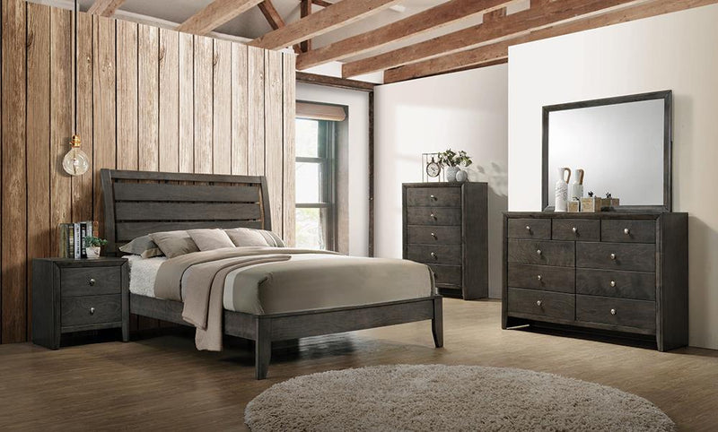 Serenity 5-piece Eastern King Sleigh Bedroom Set Mod Grey image