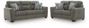 Olten Living Room Set - Graphite 2-Piece: Sofa/Loveseat