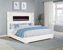 Tisdall 67-inch Upholstered Fireplace Bed Cream