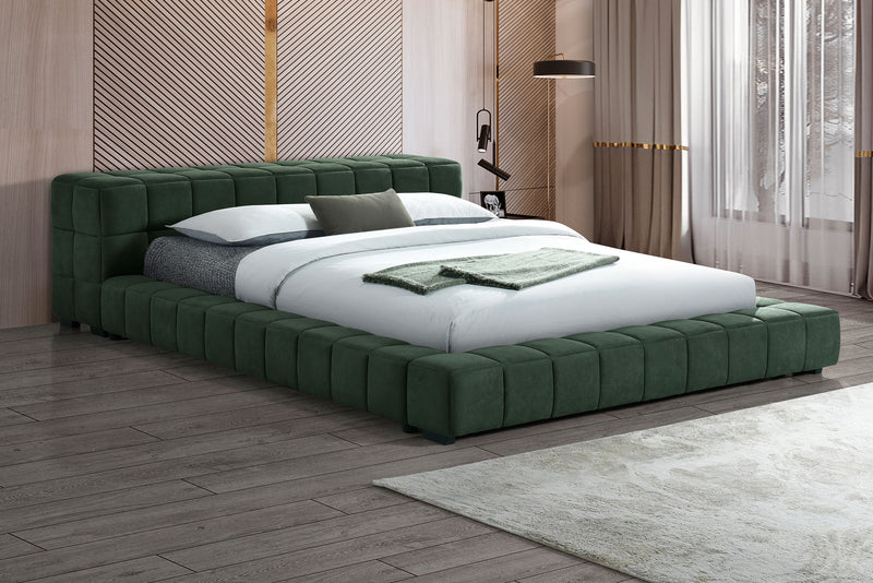 Trinity California King, E.king, Queen, & Full Bed Green & Light Taupe