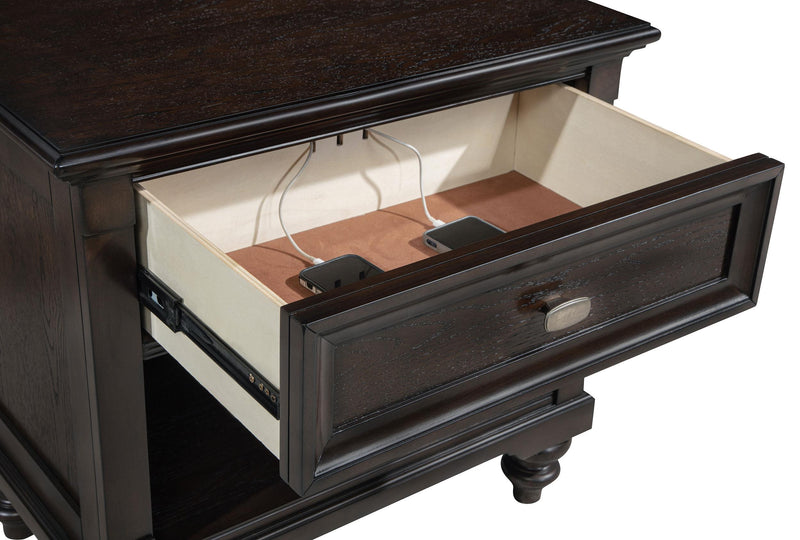 Devon Bedroom Set Wine Red and Dark Oak
