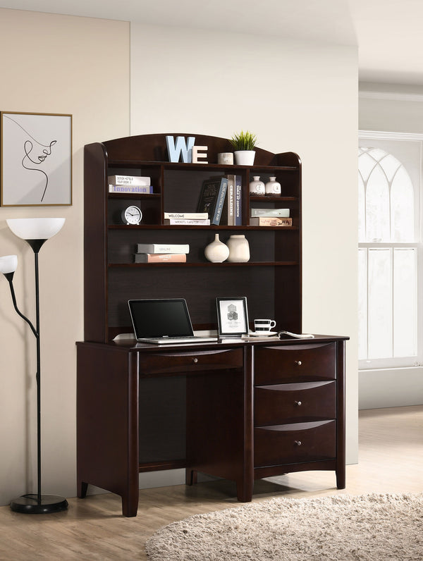 Phoenix 4-drawer Computer Desk with Hutch Cappuccino image