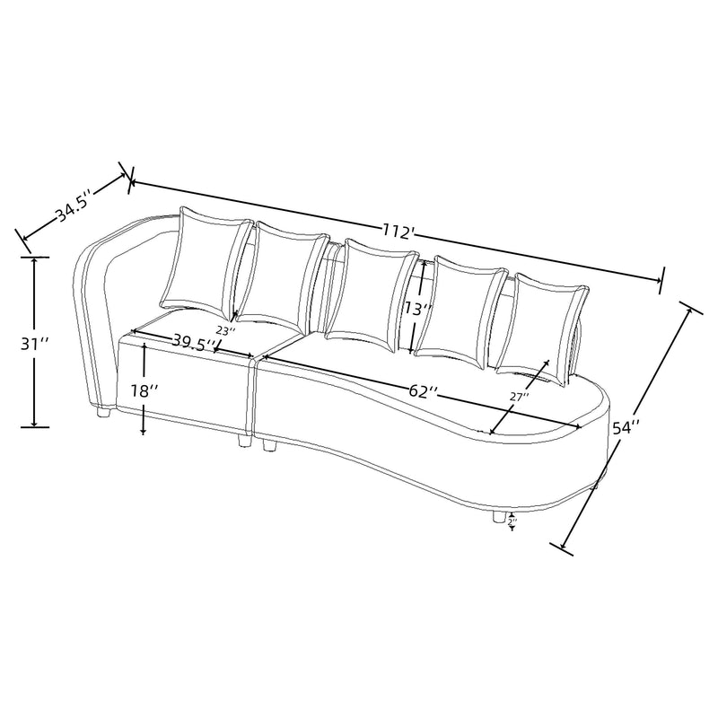 Fayette Upholstered Sectional Sofa Greige