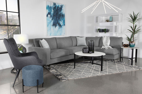Clint Upholstered Sectional with Loose Back Grey image