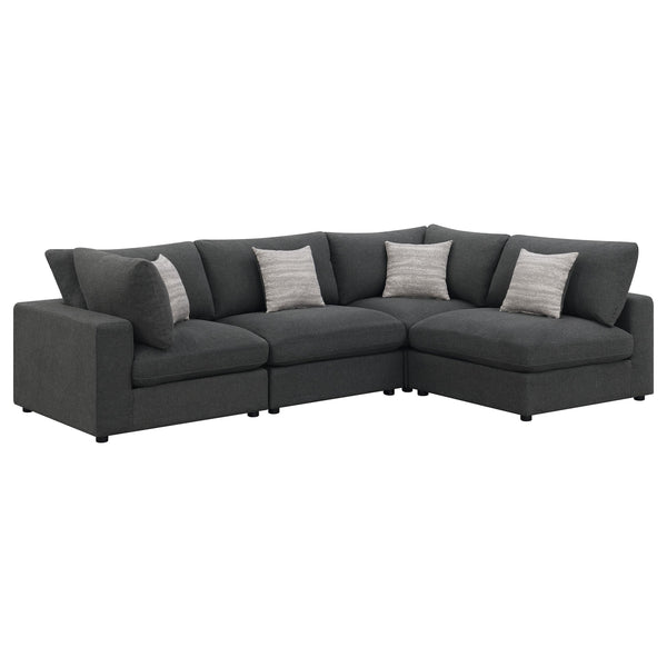Serene 4-piece Upholstered Modular Sectional Charcoal image