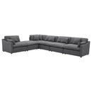 Hobson 6-piece Upholstered Modular Sectional Sofa Charcoal
