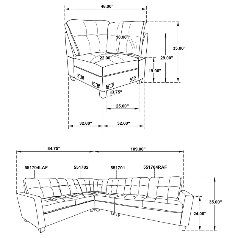 Georgina Modular Sectionals Upholstered