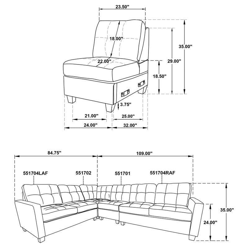 Georgina Modular Sectionals Upholstered