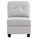 Georgina Upholstered Armless Chair Steel