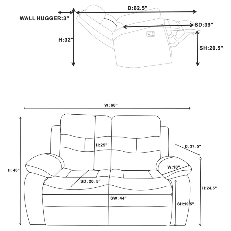 Nova Reclining 2 Pc Set