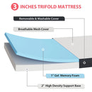 Hollyhock 3" Tri-Fold Memory Foam Topper