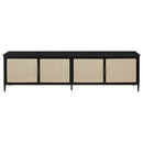 Amherst 4-door 78-inch Metal TV Stand Media Console Black