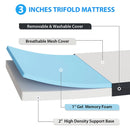 Hollyhock 3" Tri-Fold Memory Foam Topper