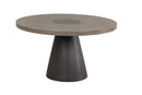 Broager 5 Pc Dining Table Set (Light Gray Swivel Chairs)