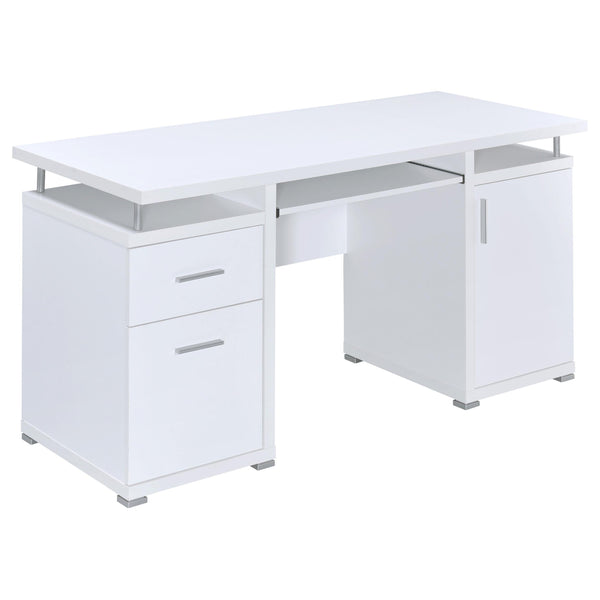 Tracy 2-drawer Computer Desk White image