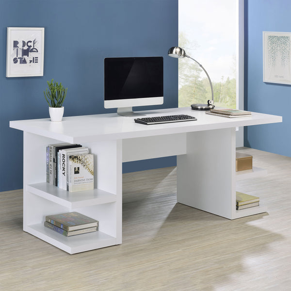 Alice Writing Desk White with Open Shelves image
