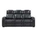 Apex-Power Double Reclining Sofa with Center Drop-Down Cup Holders, Power Headrests, Storage Arms with Cup holders, Reading Lights, Wireless Charger, Air Massage and Heat, LED Lighting and Charging Ports image