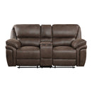 8517BRW-2 - Double Reclining Love Seat with Center Console