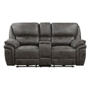 8517GRY-2PW - Power Double Reclining Love Seat with Center Console