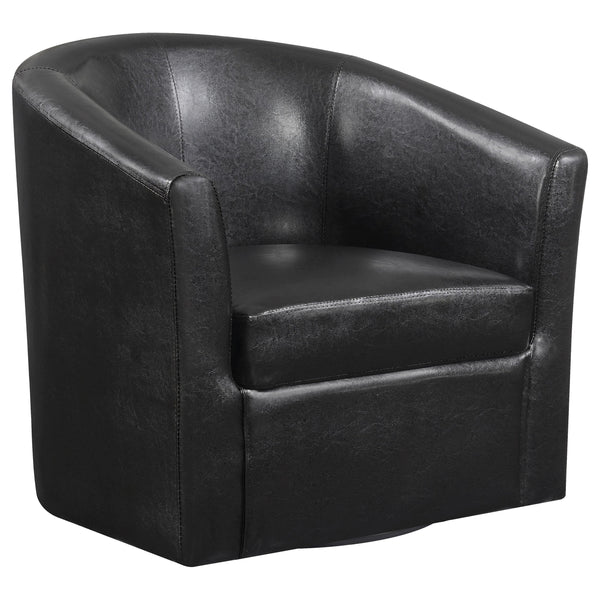 Turner Upholstery Sloped Arm Accent Swivel Chair Dark Brown image