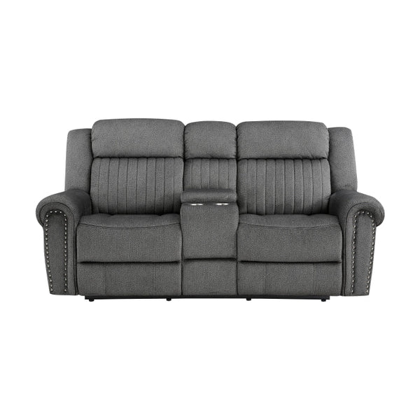 9204CC-2PW - Power Double Reclining Love Seat with Center Console