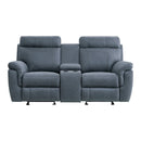 9301BUE-2 - Double Glider Reclining Love Seat with Center Console