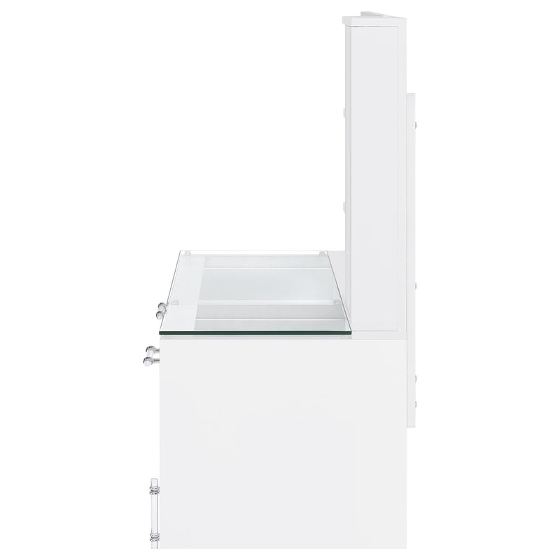 Flora 2-drawer Vanity Set with LED Mirror High Gloss