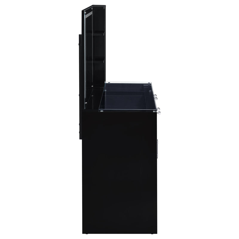 Flora 2-drawer Vanity Set with LED Mirror High Gloss