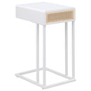 Amherst 1-drawer Radio Weave Cane Metal Side Table