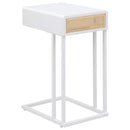 Amherst 1-drawer Radio Weave Cane Metal Side Table