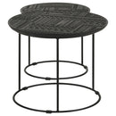 Loannis 2-piece Round Nesting Table Matte Black