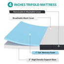 Hollyhock 4" Tri-Fold Memory Foam Topper