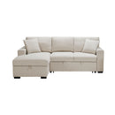 Pompano-(2) Sectional with Left Chaise, Pull-out Bed and Hidden Storage, Charging Ports image